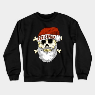 metal santa skull, christmas. Crewneck Sweatshirt